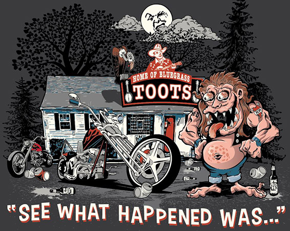 Toots see what happened was toon by Greg Dampier - Illustrator & Graphic Artist of Portland, Oregon
