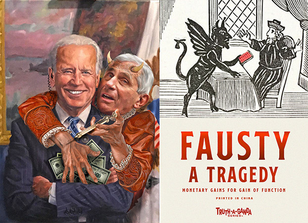 Biden and Fausty a tragedy Fauci truthaganda by Greg Dampier - Illustrator & Graphic Artist of Portland, Oregon