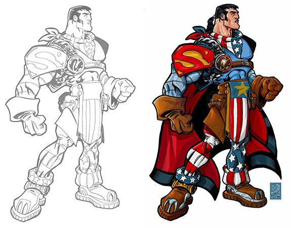 Superman Variant costume by Greg Dampier - Illustrator & Graphic Artist of Portland, Oregon