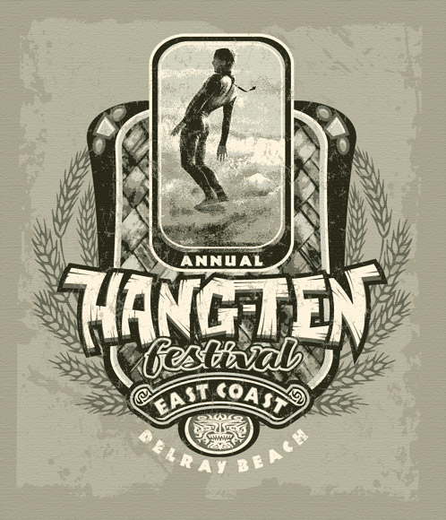 hang ten fest by Greg Dampier - Illustrator & Graphic Artist of Portland, Oregon