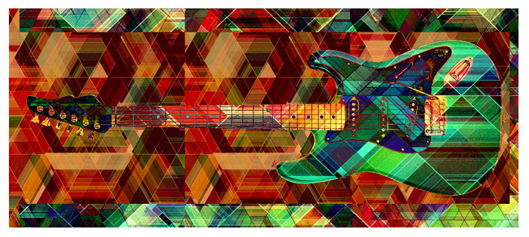Guitar abstract modern by Greg Dampier - Illustrator & Graphic Artist of Portland, Oregon