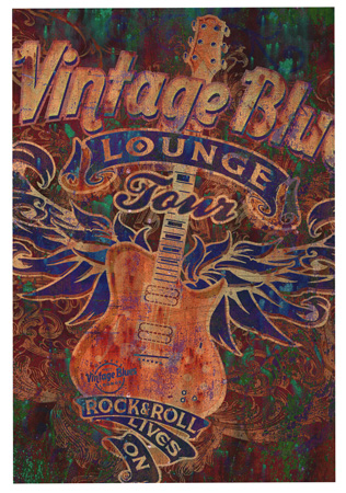 Vintage Blues Lounge wings negative by Greg Dampier - Illustrator & Graphic Artist of Portland, Oregon