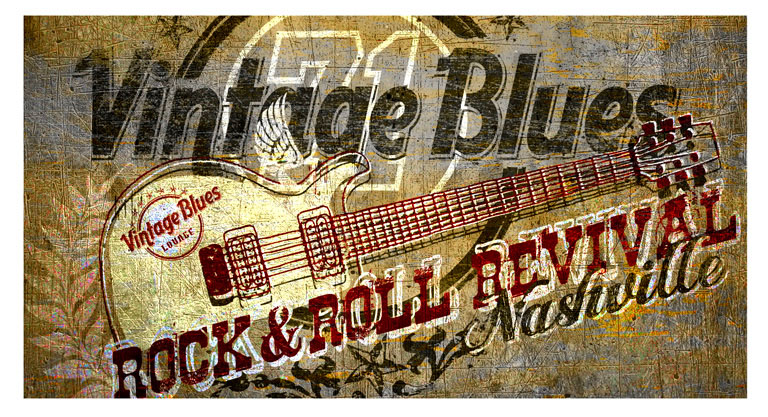 Vintage Blue Lounge Rock revival by Greg Dampier - Illustrator & Graphic Artist of Portland, Oregon