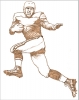 Illustration • Pencil • Vintage Football Player Sketch by Greg Dampier All Rights Reserved.
