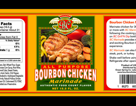 BC - Bourbon Chicken Label 3 by Greg Dampier - Illustrator & Graphic Artist of Portland, Oregon