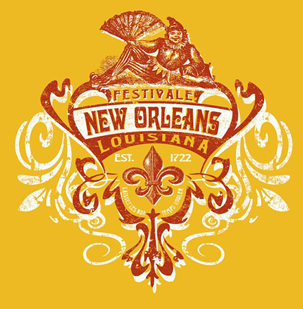 New Orleans Crest ladies Tee by Greg Dampier - Illustrator & Graphic Artist of Portland, Oregon