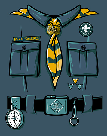 Cub Scouts Uniform tee by Greg Dampier - Illustrator & Graphic Artist of Portland, Oregon