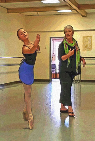 Marion Tonner teaching ballet 5 by Greg Dampier - Illustrator & Graphic Artist of Portland, Oregon