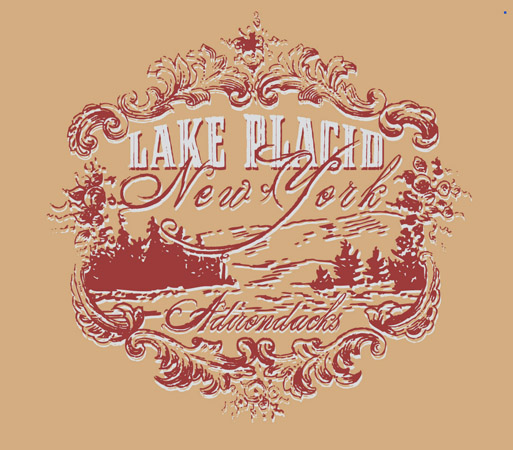 Lake Placid label Tee by Greg Dampier - Illustrator & Graphic Artist of Portland, Oregon