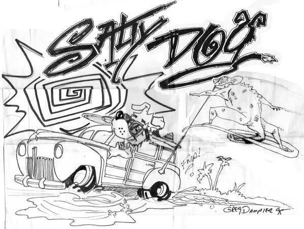 salty dog sketch by Greg Dampier - Illustrator & Graphic Artist of Portland, Oregon