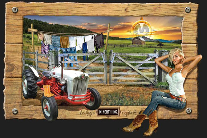 MNorth Country girl tractor farm by Greg Dampier - Illustrator & Graphic Artist of Portland, Oregon