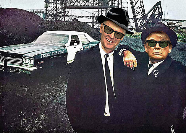 Biden Trump the red and Blues brothers poster close truthaganda by Greg Dampier - Illustrator & Graphic Artist of Portland, Oregon