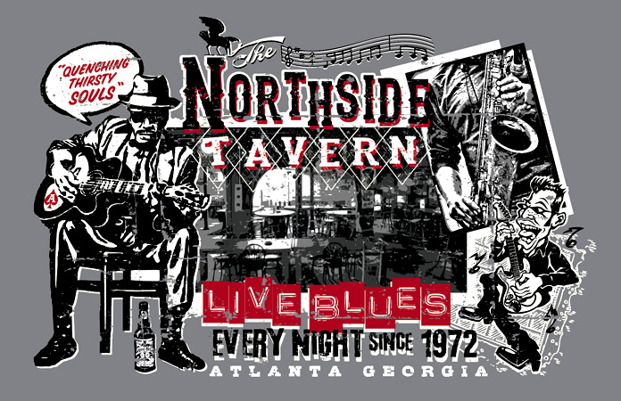 Northside Tavern Blues Club by Greg Dampier - Illustrator & Graphic Artist of Portland, Oregon