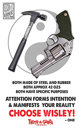 Choose wisely hammer or gun truthaganda by Greg Dampier - Illustrator & Graphic Artist of Portland, Oregon