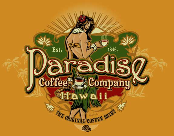 Paradise Coffee Company - Hawaii by Greg Dampier - Illustrator & Graphic Artist of Portland, Oregon