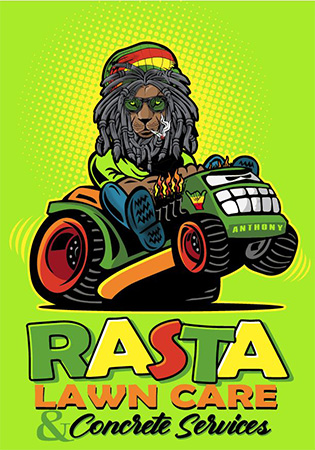 Rasta Lawn Care Tee B by Greg Dampier - Illustrator & Graphic Artist of Portland, Oregon