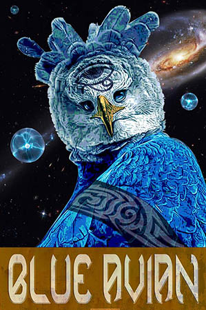 Blue Avian Poster by Greg Dampier - Illustrator & Graphic Artist of Portland, Oregon