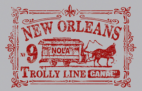 New Orleans Vintage Trolly Stamp D by Greg Dampier - Illustrator & Graphic Artist of Portland, Oregon
