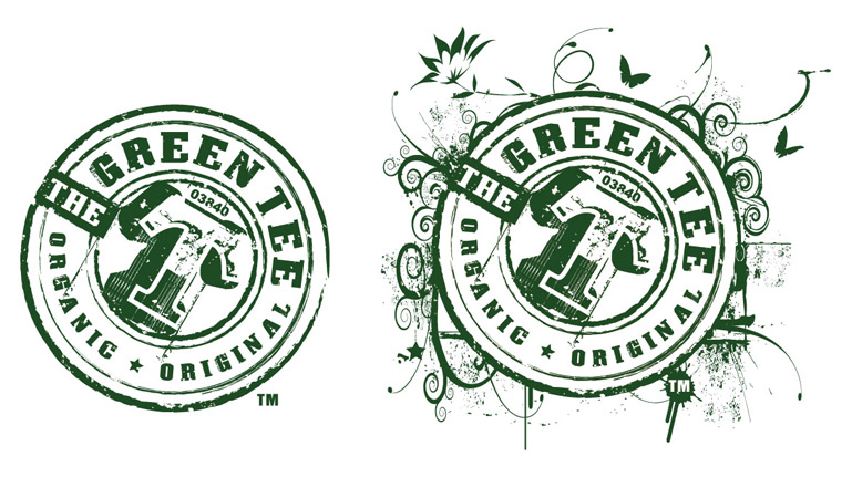 green tee logos by Greg Dampier - Illustrator & Graphic Artist of Portland, Oregon