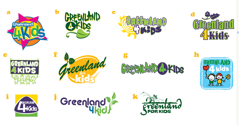 greenland 4 kids logos by Greg Dampier - Illustrator & Graphic Artist of Portland, Oregon