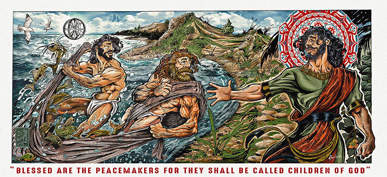jesus blessed are the peacemakers truthaganda ONE greg dampier by Greg Dampier - Illustrator & Graphic Artist of Portland, Oregon