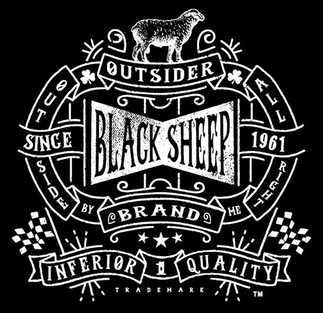 Black Sheep brand Logo Tee by Greg Dampier - Illustrator & Graphic Artist of Portland, Oregon