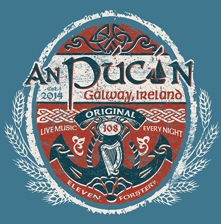 An Pucan Pub Ireland Tee by Greg Dampier - Illustrator & Graphic Artist of Portland, Oregon
