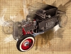 T Shirts • Vehicle Related • Hotrod Ford Truck Diagram Art by Greg Dampier All Rights Reserved.